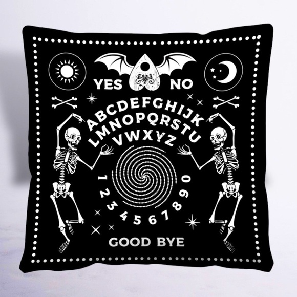 Pillow Cover Ouija Board Zippered Large Decorative Sugar Skull Sq 17.7 X 17.7 in - Picture 1 of 16
